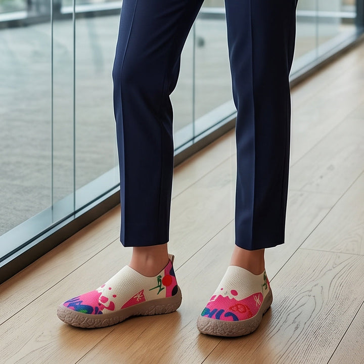 Lehké slip-on tenisky s barevným vzorem
