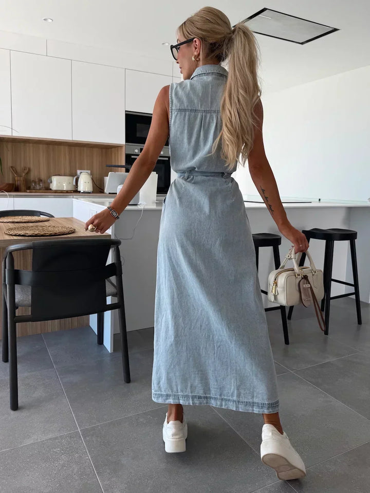 Maxi Denim Šaty