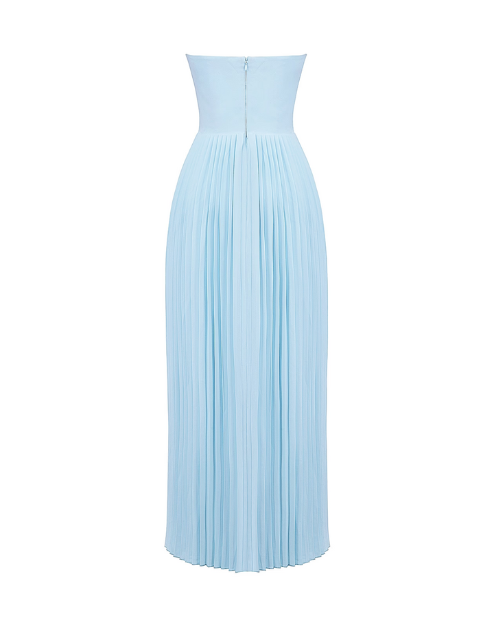 Elegantní pliséovaný bustier-maxikabát v