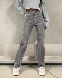 Dámské mom jeans šedé