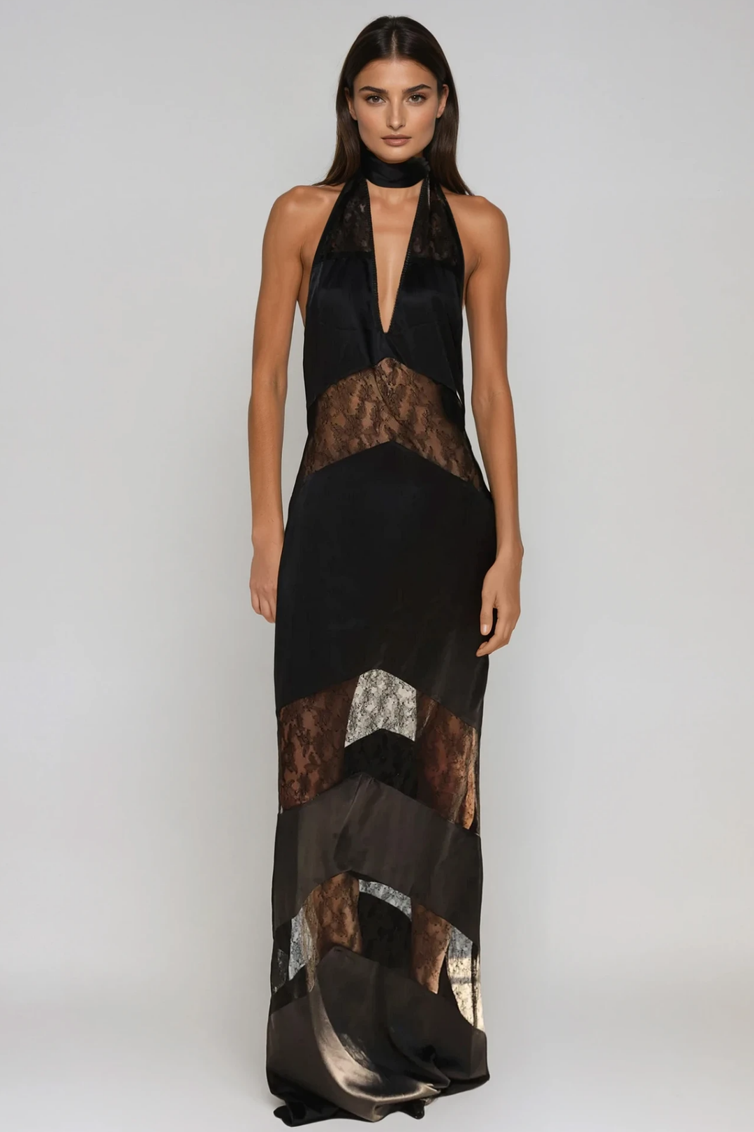 Bernal Spitzen-Maxikleid Černé