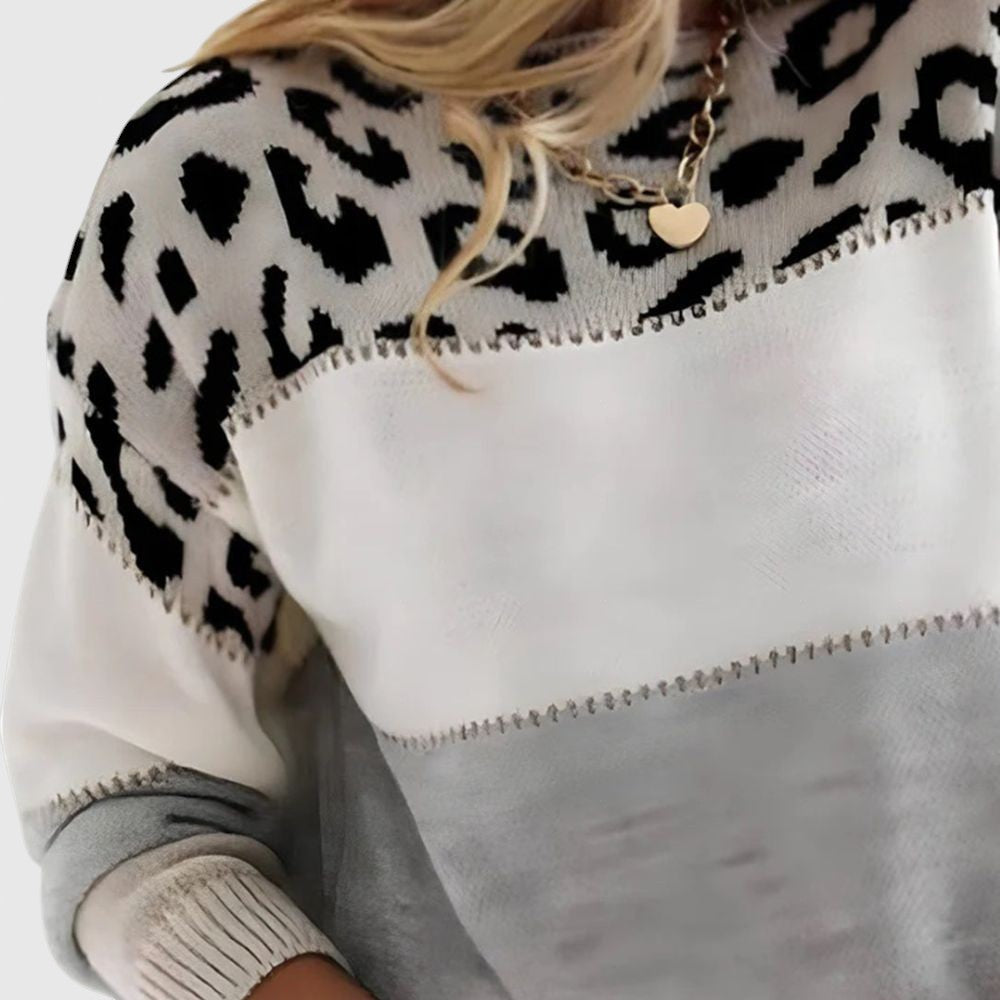 Charlene - Svetr s leopardím vzorem