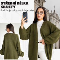 Dámský volný pletený kardigan