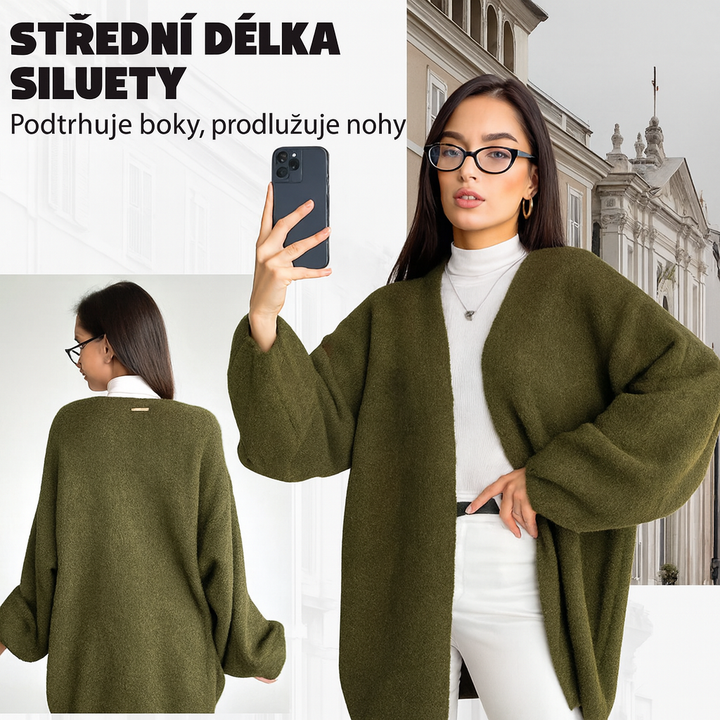 Dámský volný pletený kardigan