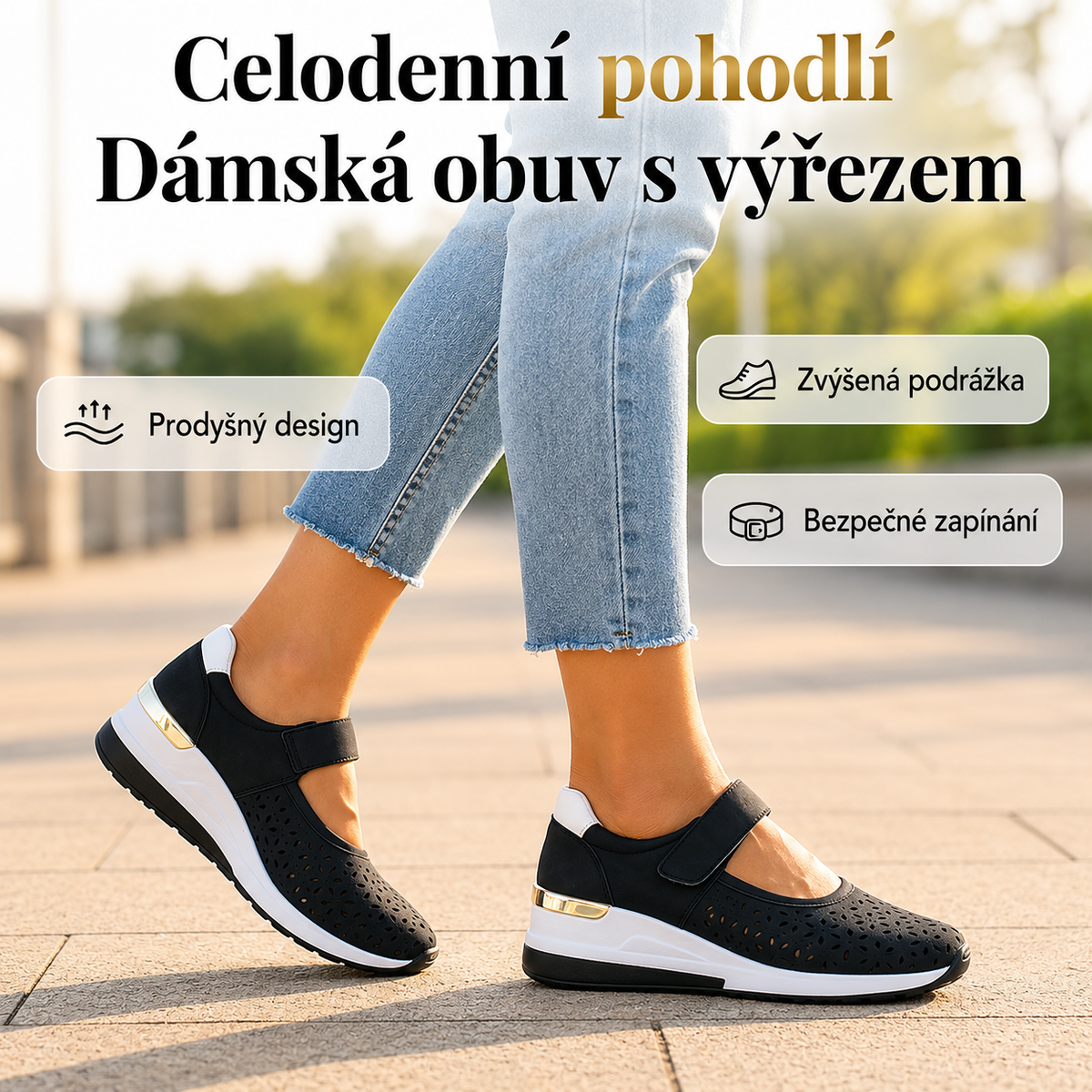 Prodyšné platformové boty s výřezy
