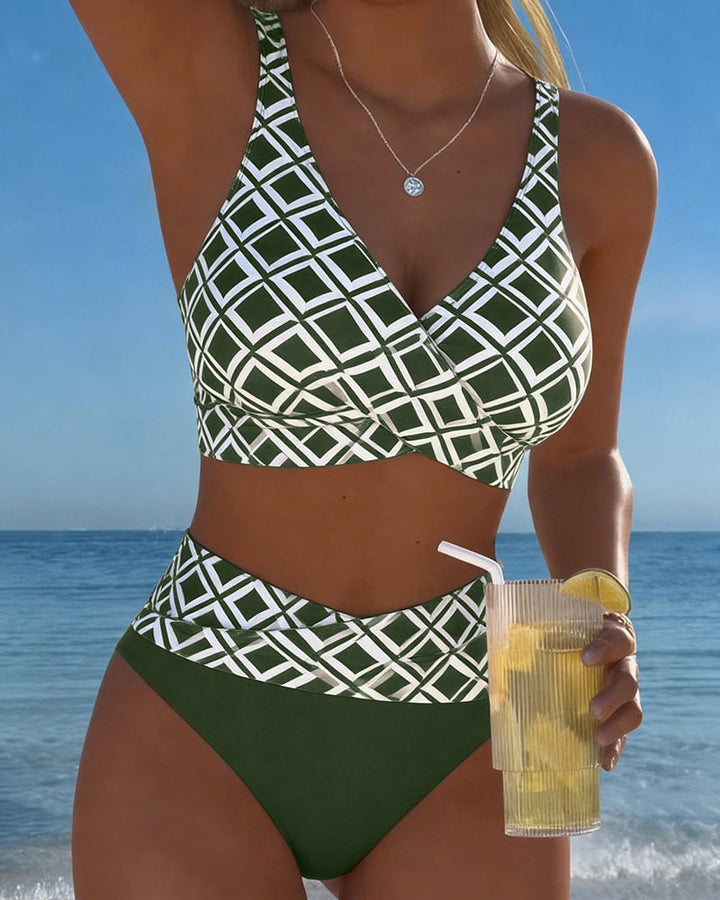 Nina™ — Luxusní bikini s geometrickým potiskem ve více barvách