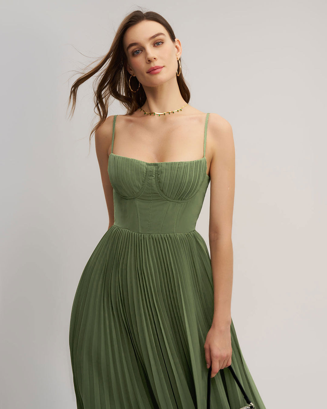 Elegantní zelené maxi šaty