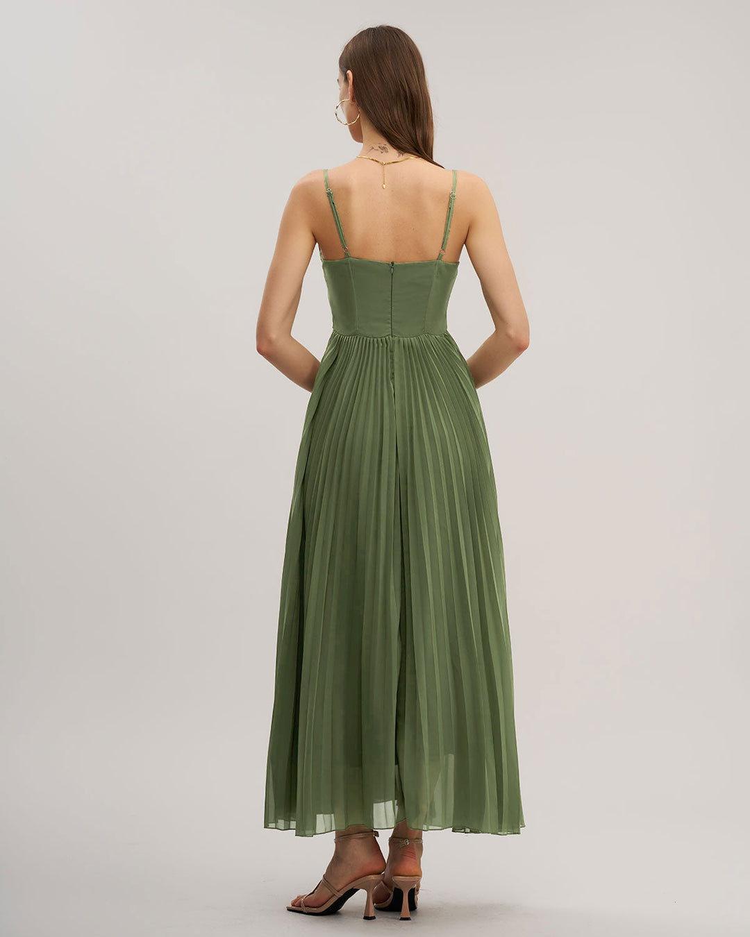 Elegantní zelené maxi šaty