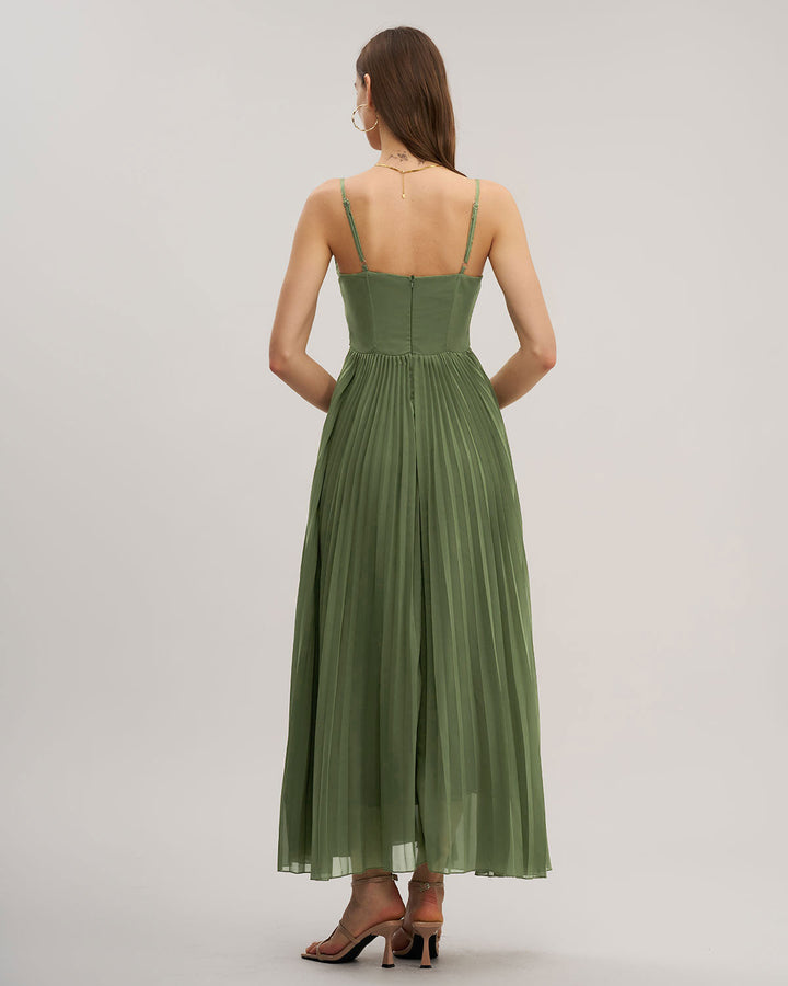 Elegantní zelené maxi šaty